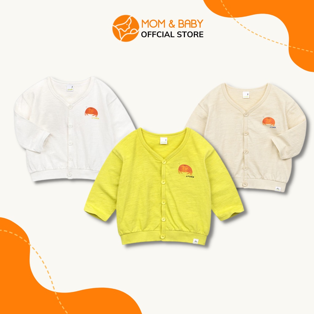 Áo khoác thun cho bé trai bé gái thương hiệu Hàn Quốc Pimpollo họa tiết dễ thương màu trắng vàng kem MOM & BABY JLECU03