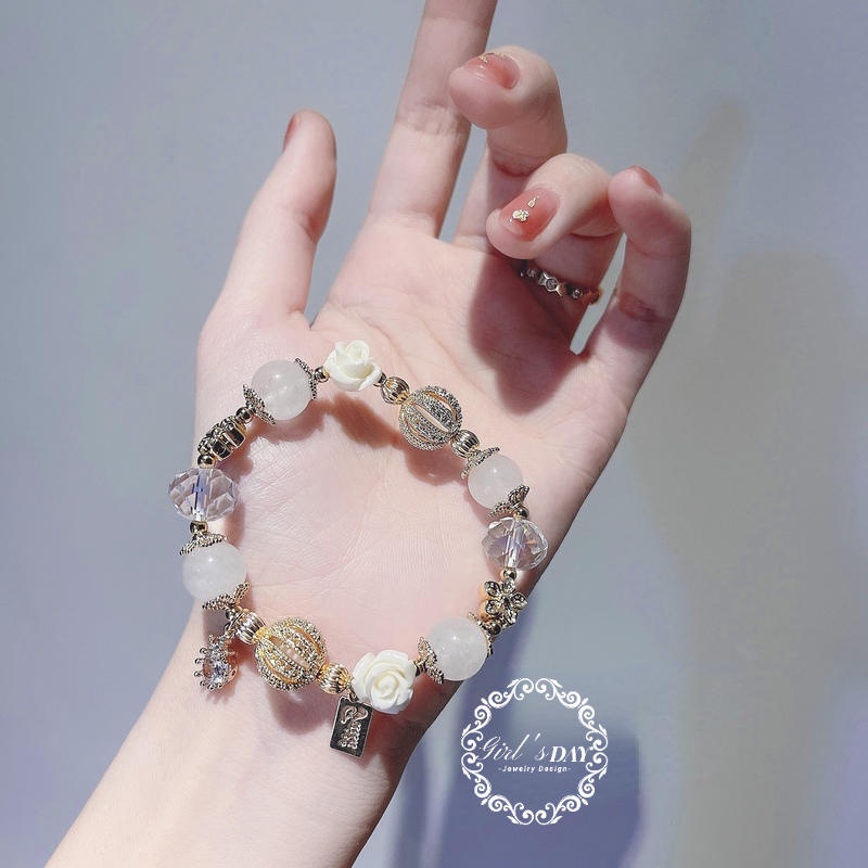 Vòng Tay Pha Lê Màu Trắng Thời Trang Cho Nữ