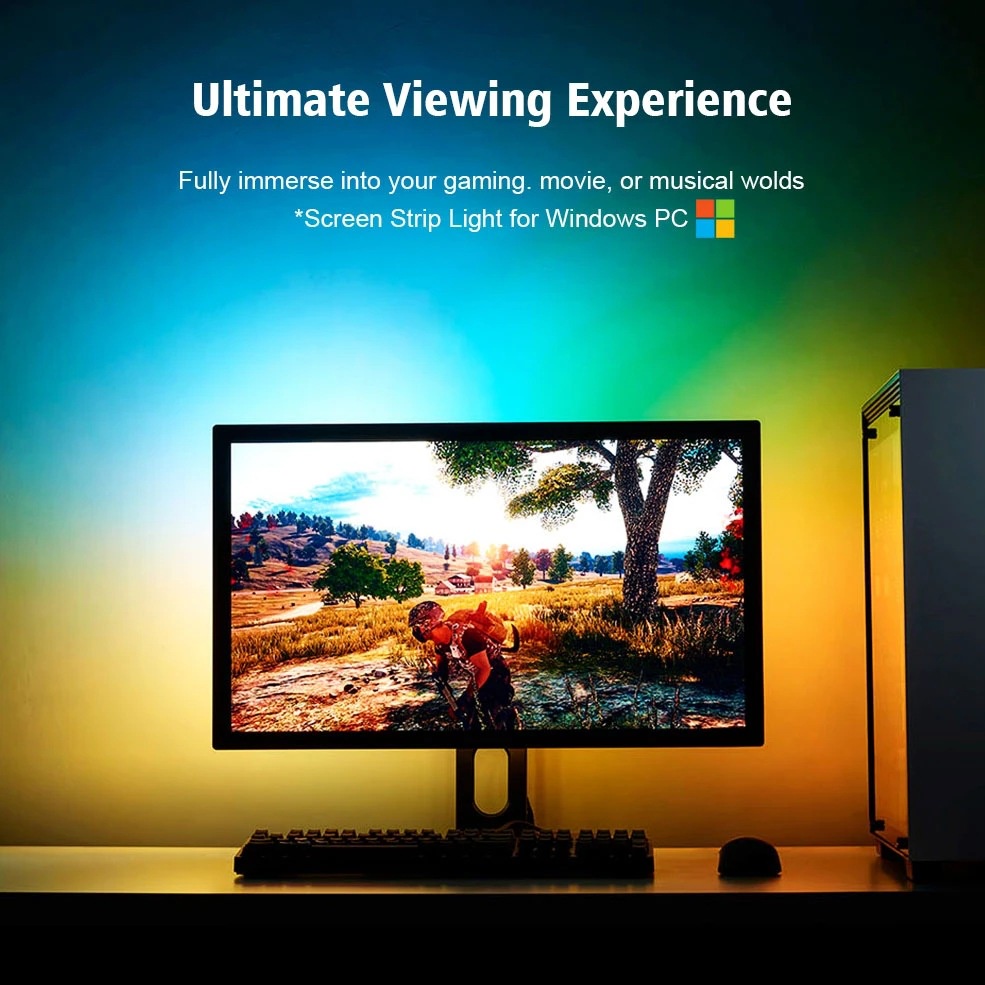 Đèn LED AMBIBOX đồng bộ ánh sáng theo màn hình 5V, RGBIC 5050 16 triệu màu, trải nghiệm giải trí đỉnh cao dán tivi,...