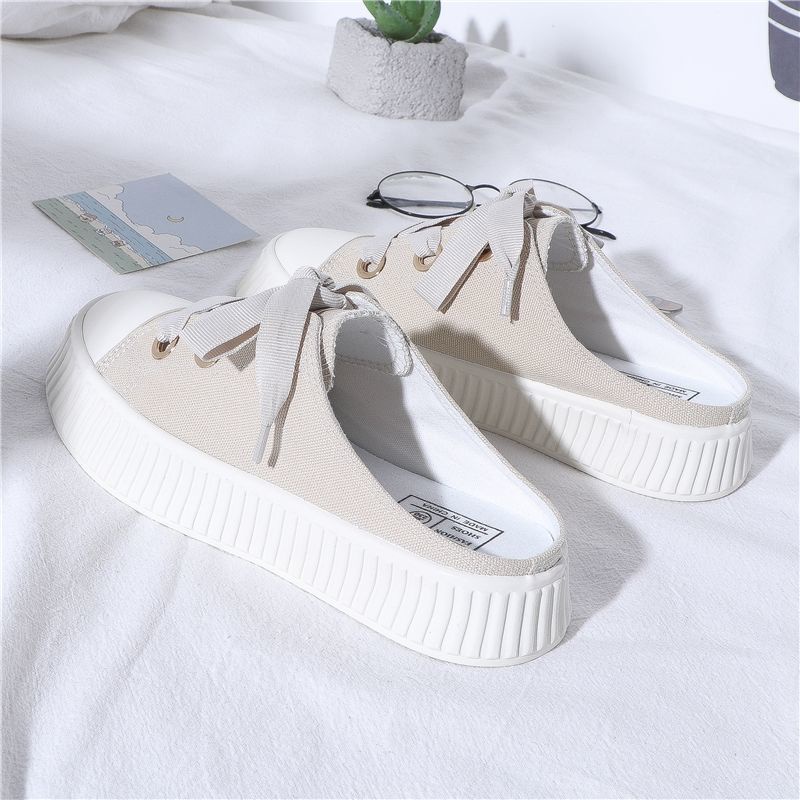Giày Vải canvas Không Gót Thời Trang Xuân Hè Hàn Quốc 2021