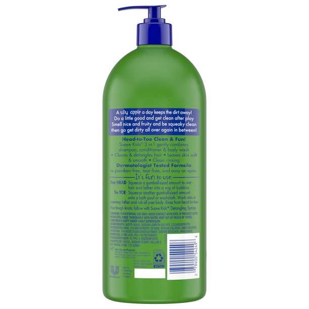 Sữa tắm gội xả cho bé Suave Kids 3 in 1 1.18L