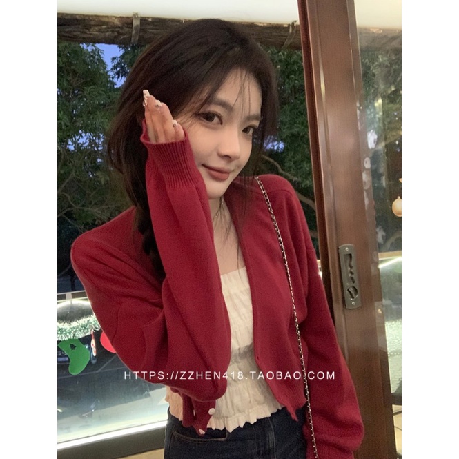 Áo Khoác Cardigan Dệt Kim Dáng Rộng Phong Cách Hàn Quốc Có 4 Màu Lựa Chọn