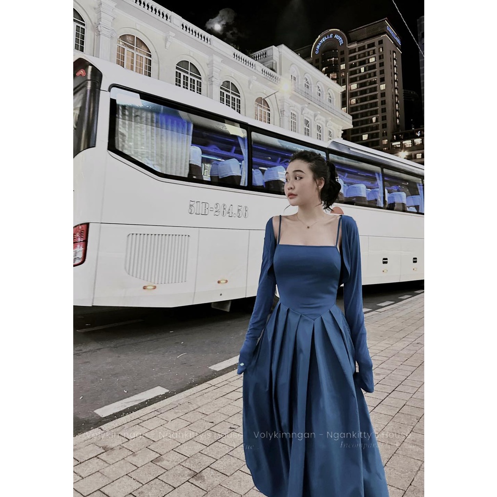 Set váy hai dây kèm khoác