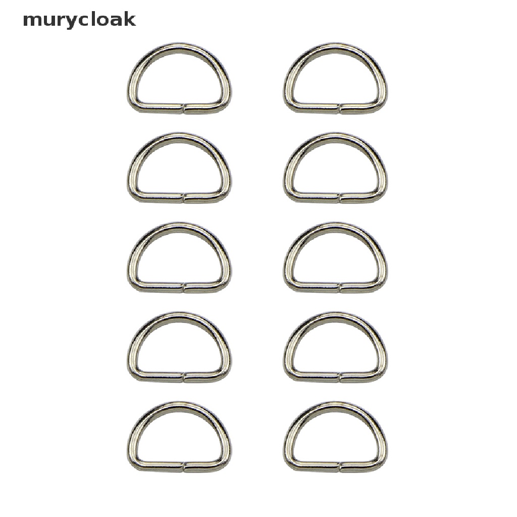 Mur# Set 10 Vòng Kim Loại Chữ D Chuyên Dụng Cho Thắt Lưng / Túi Xách