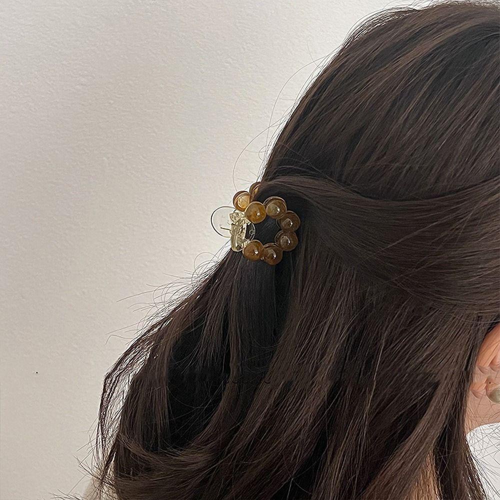 Kẹp Tóc Càng Cua Đính Hạt Nhựa Cỡ Nhỏ Kiểu Vintage Hàn Quốc Thời Trang Cho Bé Gái BACK2LIFE