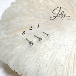 1 Chiếc khuyên Mũi đá trắng thẳng JOLLY bằng thép y tế xỏ khuyên Piercing