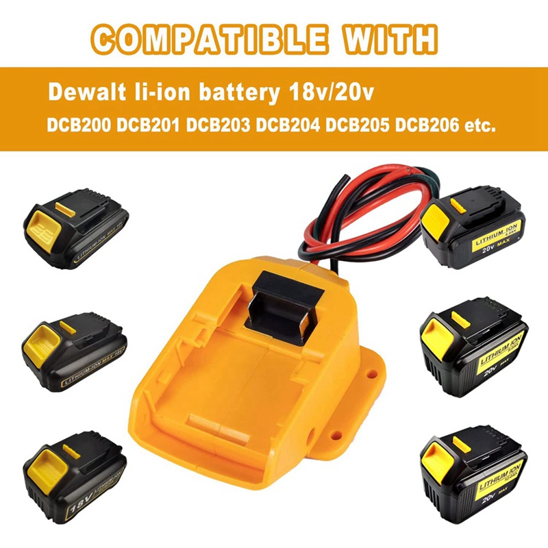 Set 2 Bộ Chuyển Đổi Pin Li-Ion 20V 18V DCB205 DCB205-2 DCB204 Màu Vàng