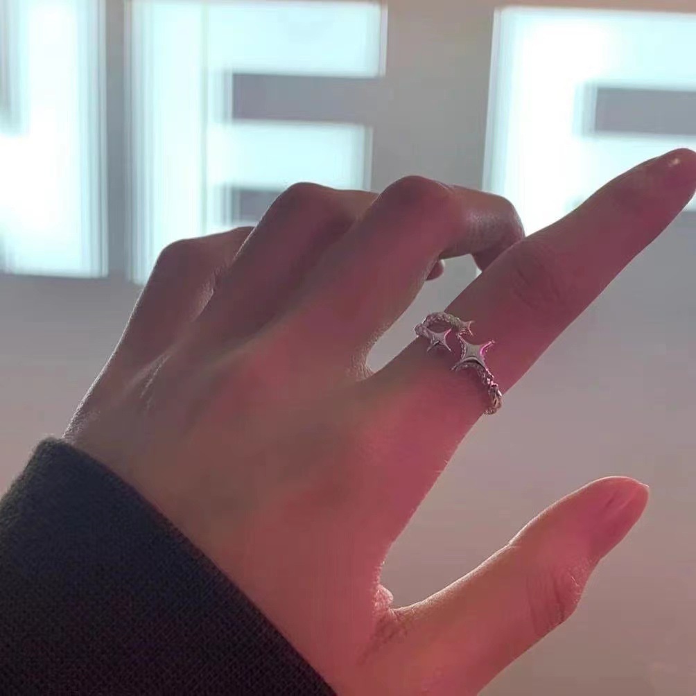 Star Ring Original Design of Female Minority Adjustable Opening Star Ring Cool Wind Gift for Girlfriend