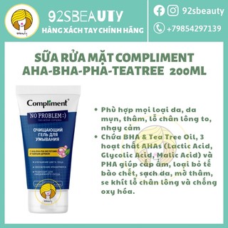 Sữa rửa mặt Compliment No Problem dạng gel ngừa mụn