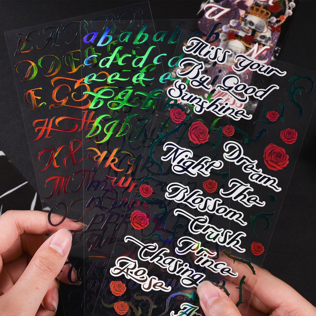Bộ 3 Tấm Sticker Chữ Tiếng Anh Mạ Vàng Chống Thấm Nước Phong Cách Retro Hàn Quốc
