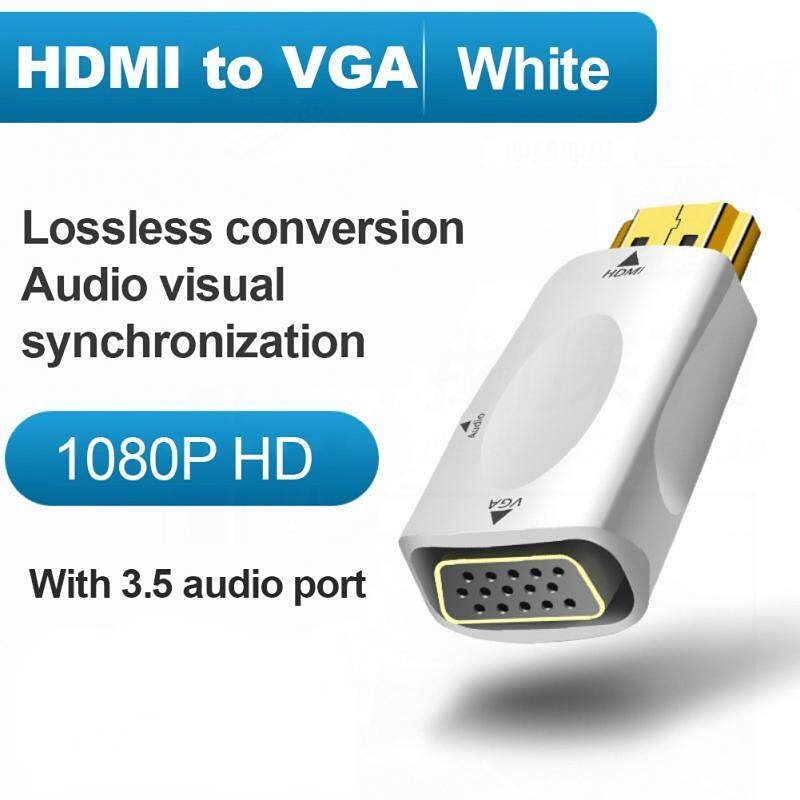 Bộ Chuyển Đổi Cáp HDMI Tương Thích Sang VGA Bộ Chuyển Đổi Nam Sang Nữ Bộ Chuyển Đổi Giắc Cắm 3.5 Mm Âm Thanh HD 1080P