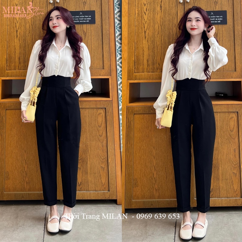 Quần baggy lưng cao kiểu dáng mới lạ cạp tim sang trọng Thu Thảo Shop.