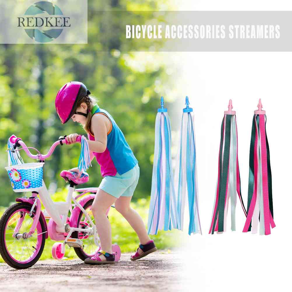 Set 2 Ruy Băng Tua Rua Nhiều Màu Sắc Trang Trí Tay Cầm Xe Đạp Trẻ Em