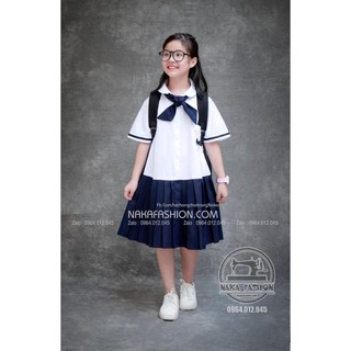Váy sơ mi thêu túi ngực - msp 2594