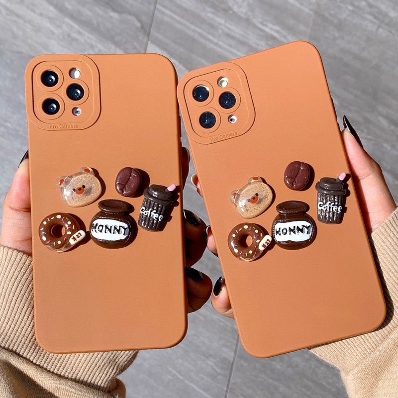 Ốp Lưng Basic Camera Nổi Iphone/Android- Hình Nổi Mẫu Honny Bear