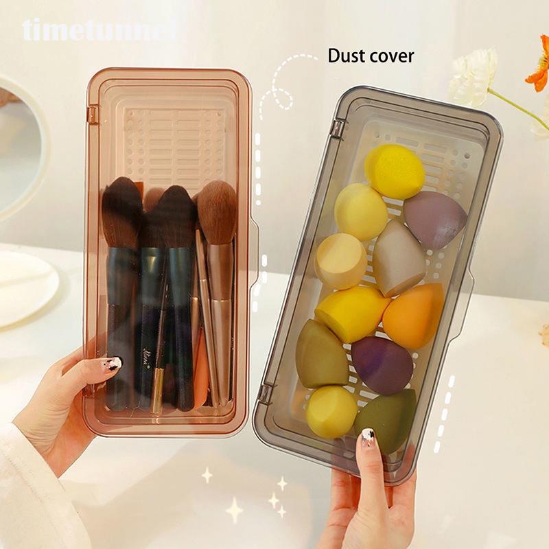 Hộp Đựng Cọ Trang Điểm Trong Suốt Chống Bụi Tiện Dụng timetunnel