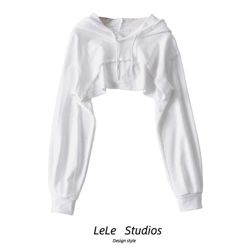 Áo Croptop Tay Dài Có Nón y2k Phong Cách Hàn Quốc Thời Trang Mùa Hè Cho Nữ