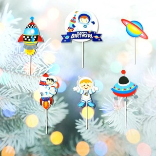 Phi hành gia trang trí bánh sinh nhật thẻ cắm bé trai phi hành gia