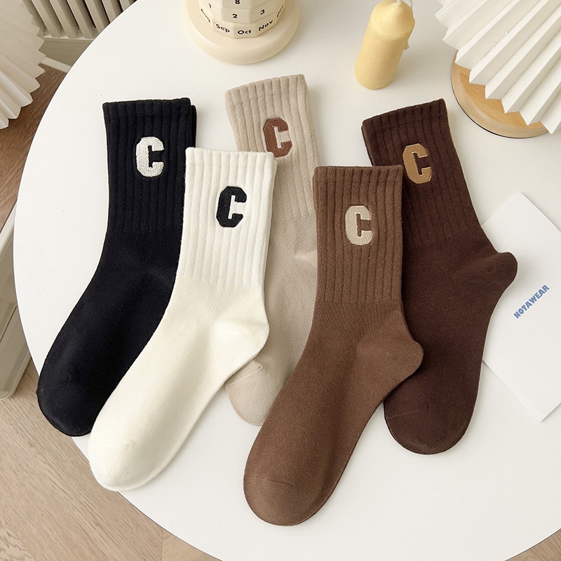 Tất Cổ Cao Vừa In Chữ Phong Cách Hàn Quốc Thời Trang Cho Nữ