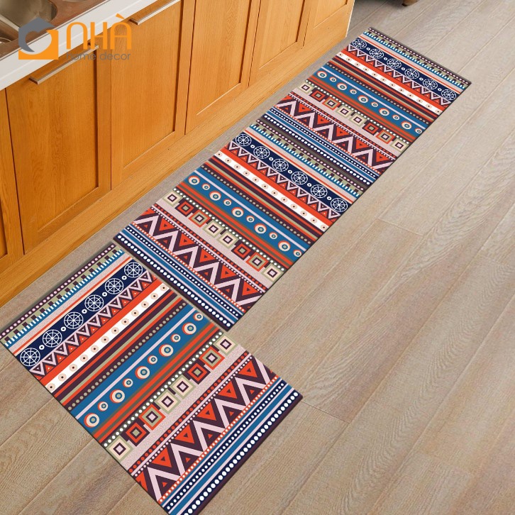 Set Thảm Nhà Bếp Nhung Nỉ Họa Tiết Hiện Đại Sang Trọng
