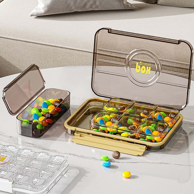 Hộp Đựng Thuốc 7 / 21 / 28 Ngăn Có Nắp Đa Năng Tiện Dụng Mang Theo Du Lịch Cắm Trại