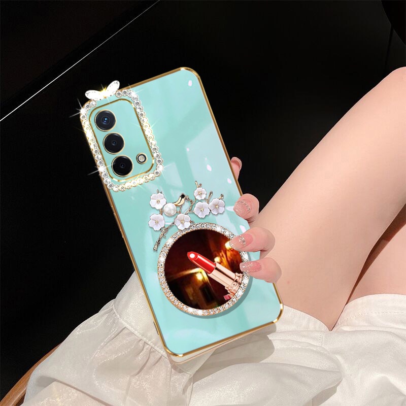 Ốp Điện Thoại Mềm Tráng Gương Họa Tiết Hoa Cho OPPO Reno 8 Pro 5G 8t 8z 7z 7 6 4G 6z