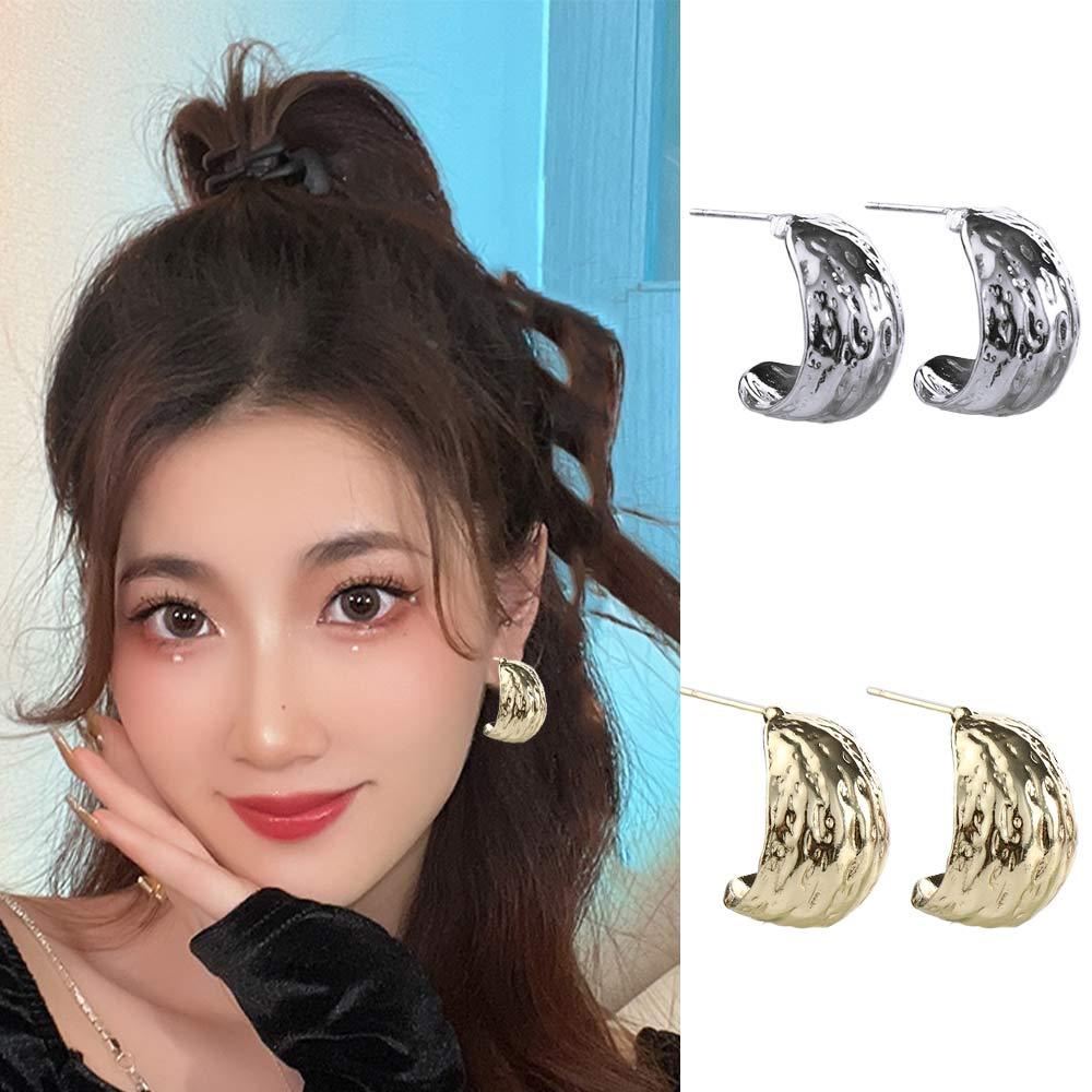 Bông Tai Hình Tròn Bằng Kim Loại Thời Trang Cho Nữ|Khuyên Tai Hình Học Nhiều Màu Sắc Dành Cho Nữ