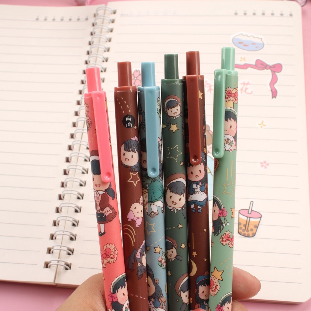 But bi mực gel đen vỏ hình cô bé mùa đông giáng sinh noel dễ thương phong cách Nhật Bản