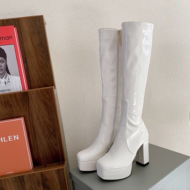 SẴN 39T BOOT DA BÓNG 12CM CÓ KHOÁ KÉO FULL LÓT LÔNG GÓT TRỤ QUẢNG CHÂU CECE.STORE BĐ12VL