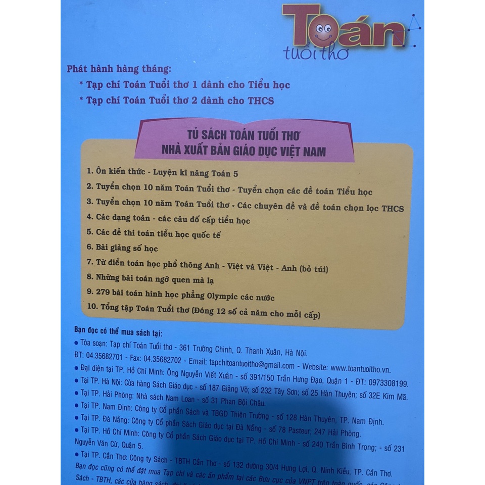 Sách - Tổng tập toán tuổi thơ 2018 THCS