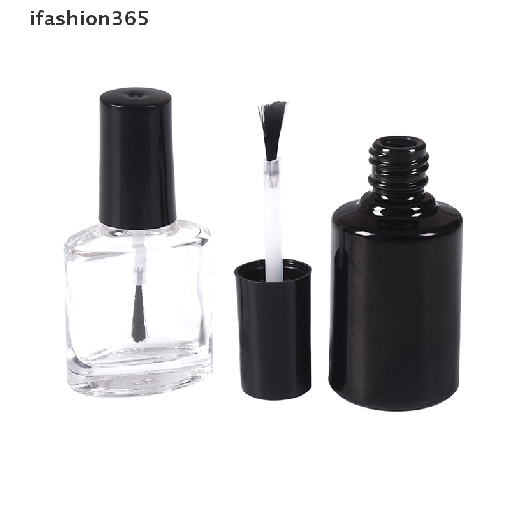 Lọ Thủy Tinh Rỗng Trong Suốt Có Cọ Quét Sơn Móng Tay 10 / 15ml ifashion365