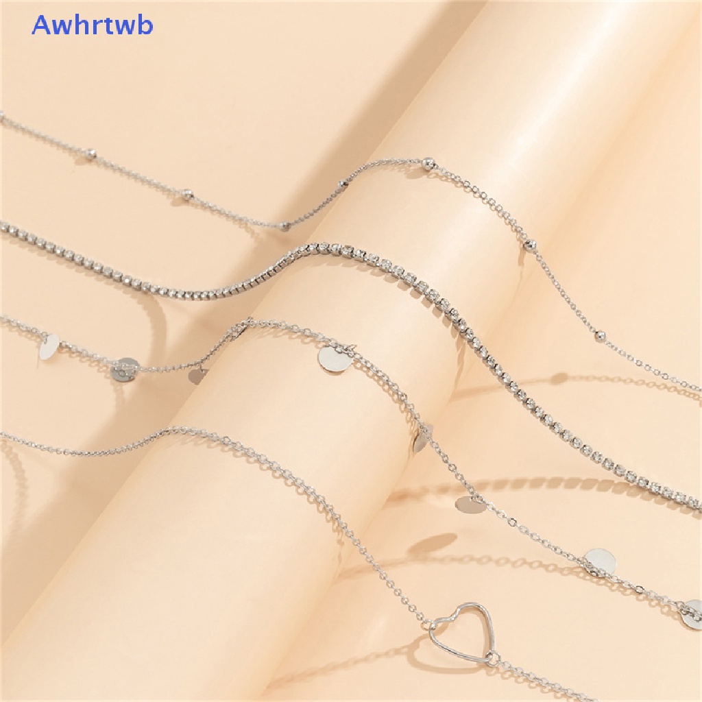 Dây Chuyền Đeo Hông Nhiều Lớp Mặt Trái Tim Đính Đá Pha Lê Phong Cách Boho Thời Trang Cho Nữ Mới