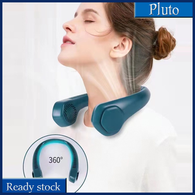 Mới Quạt Điện Mini Đeo Cổ Không Cánh Cổng Sạc Usb Mang Đi Ra Ngoài Tiện Dụng