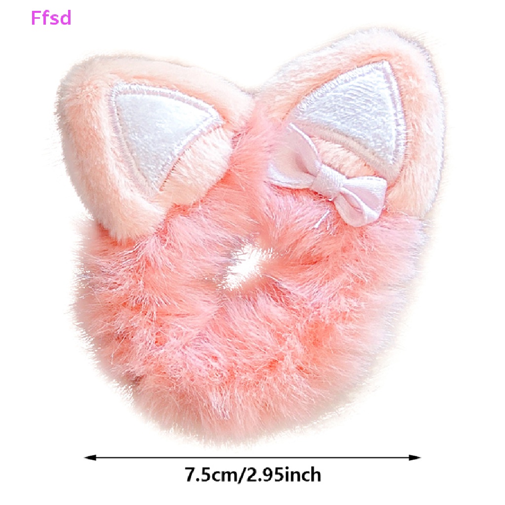 Băng Đô Tai Thỏ Bằng Da Cao Su Phối Lông Xinh Xắn Cho Bé Gái