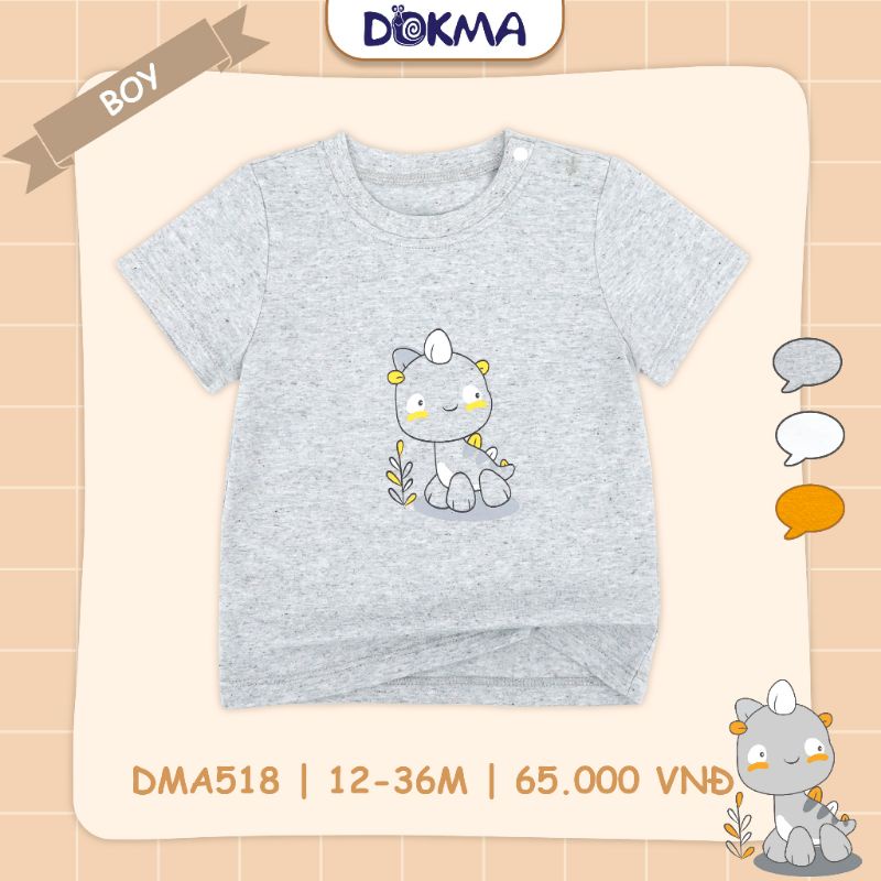 Áo cộc tay cài vai bé trai, bé gái Dokma 9-36M mã DMA516, DMA518