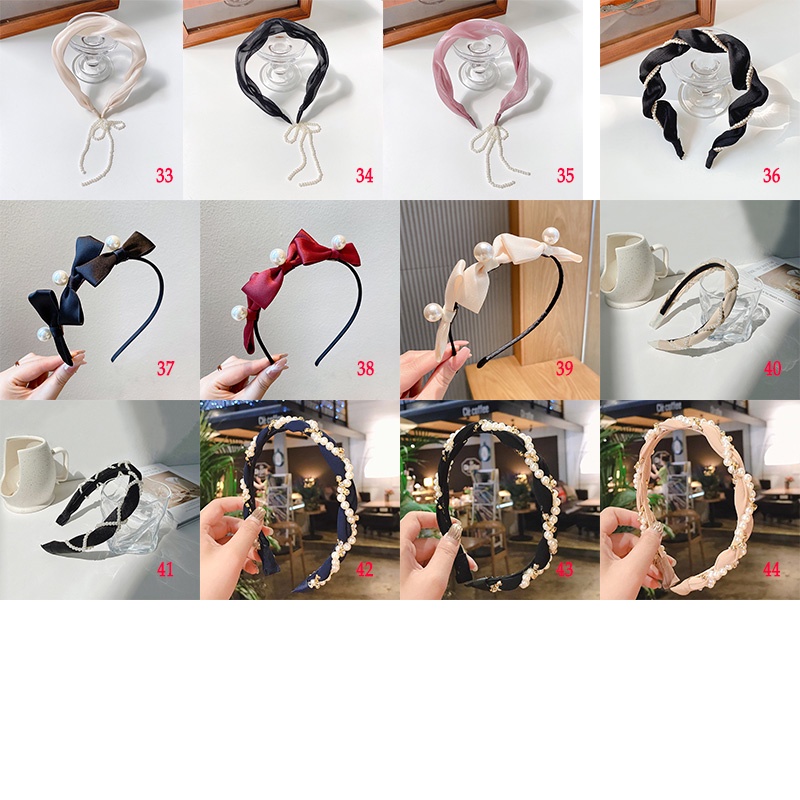 Băng Đô Đính Ngọc Trai Chống Trượt Thời Trang Pháp 2023