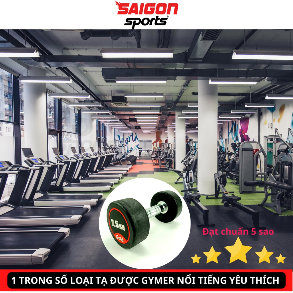Bộ 2 tạ tay tập Gym 7,5kg nhập khẩu Jodan lõi thép bọc cao su cao cấp. Tạ đơn tập tay đa năng - SAIGON SPORT