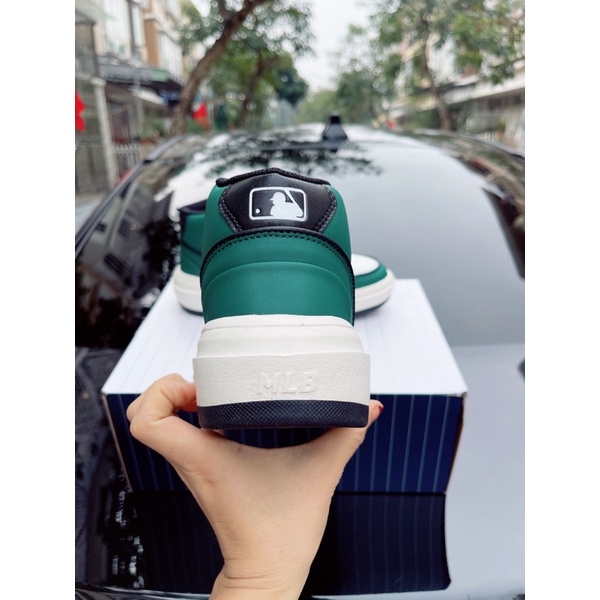 Giày thể thao sneaker mlb liner, giày sneaker mlb xanh lá cổ cao bản cao cấp ảnh thật