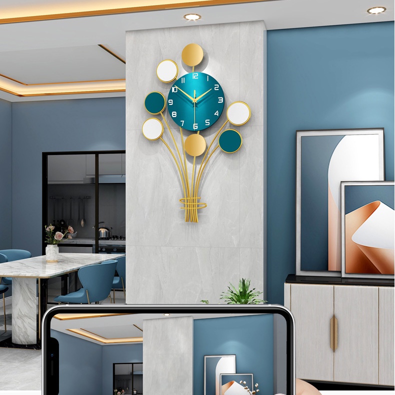 Đồng hồ treo tường BÓNG BAY Kích thước 64x40cm - DHTT-795- Đồng hồ trang trí phòng khách Mii-Decor