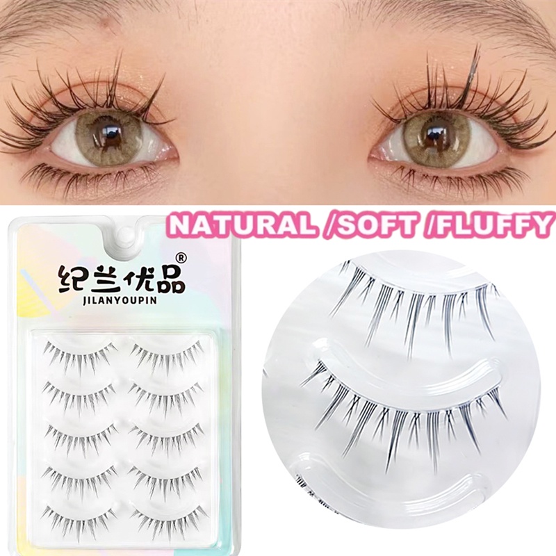 Set 5 Cặp Lông Mi Giả 3D Trong Suốt Phong Cách Hàn Quốc