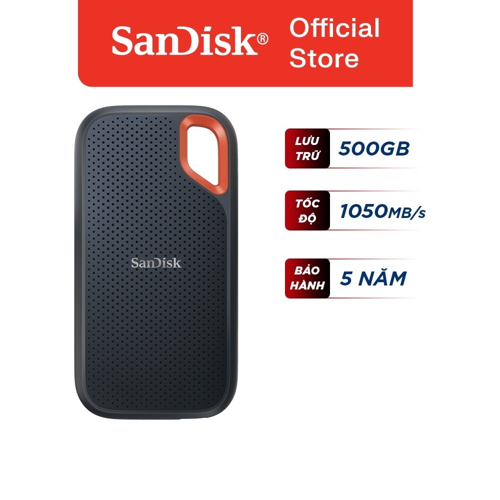 Ổ cứng di động External SSD SanDisk Extreme V2 E61 500GB cổng USB Type-C upto 1050MB/s