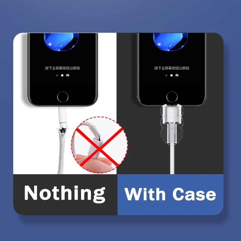 Kẹp Bảo Vệ Dây Cáp USB Hình Trái Tim Màu Trong Suốt