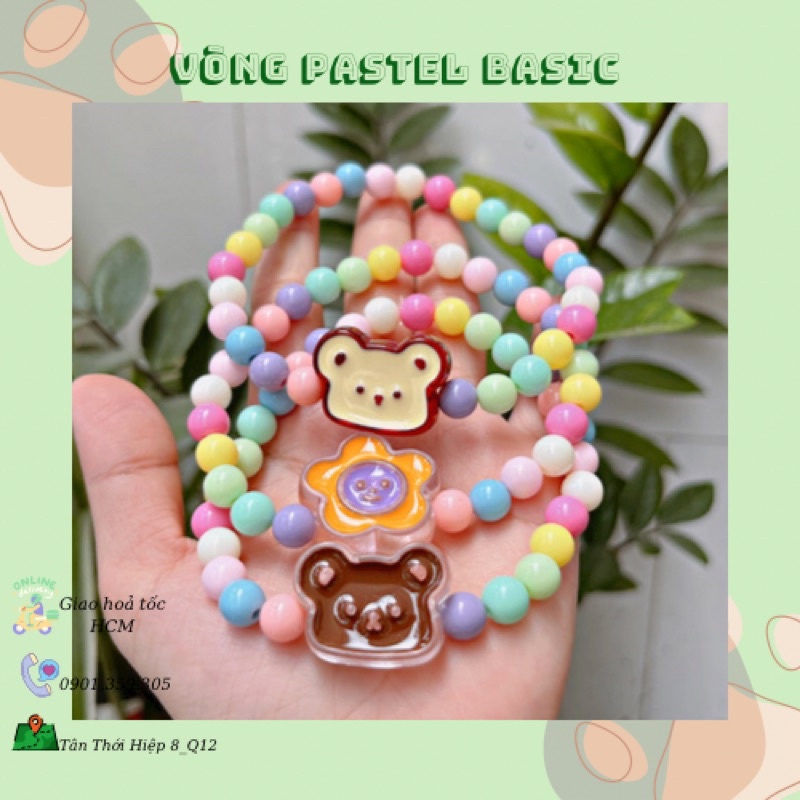 - Vòng charm hạt đủ màu
