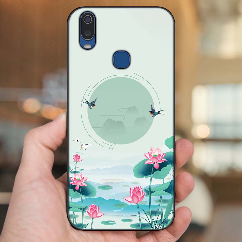 Ốp lưng Vivo Y11 viền đen in hình Hoa Sen Hoa Đẹp