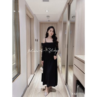 V32 - Đầm 2s tay rơi