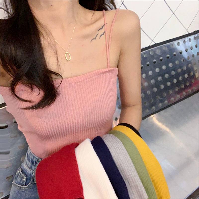 Áo Dệt Kim Hai Dây Thời Trang Mùa Hè Phong Cách Retro Dành Cho Nữ