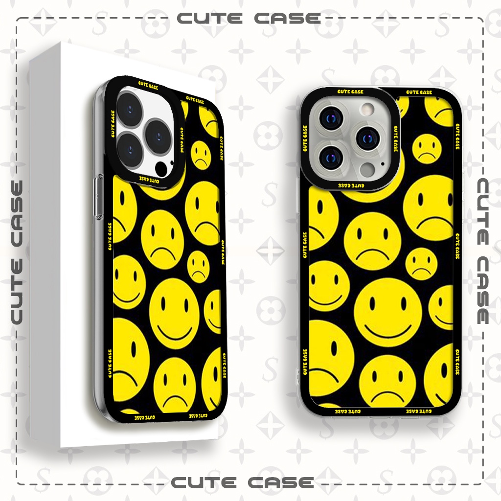 Ốp lưng iphone cạnh vuông Jicase Mặt Cười Drew Smiley Face Smile Emoji