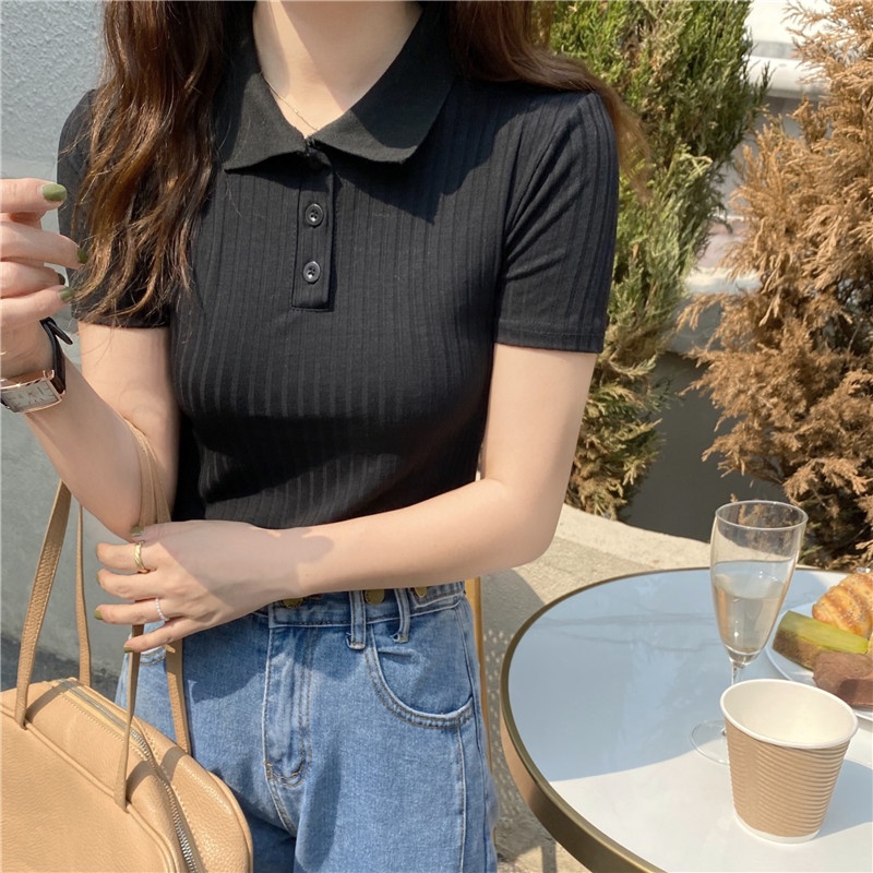 Áo thun SUXI tay ngắn dáng ôm thời trang mùa hè xinh xắn cho nữ