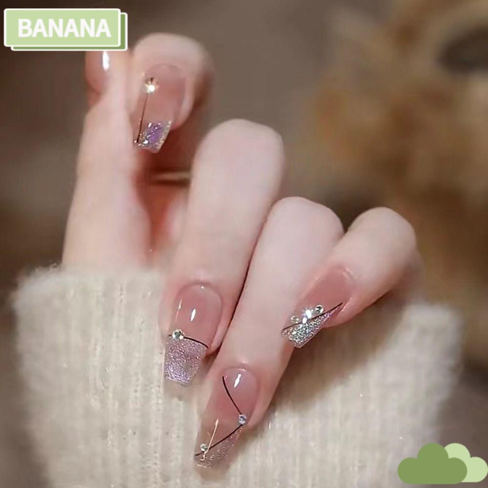 1 24 Móng Tay Giả Hình Bướm Hồng