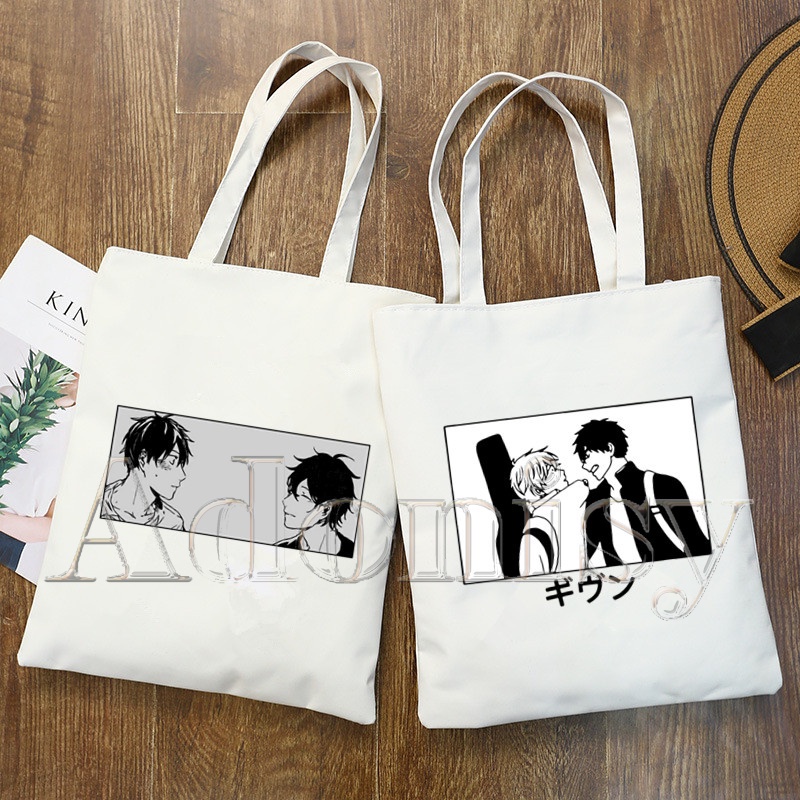 Yaoi Bl Given Yaoi Given Anime Túi Mua Sắm Bolso Canvas Túi Xách Eco Tạp Hóa Túi Tote XWAY